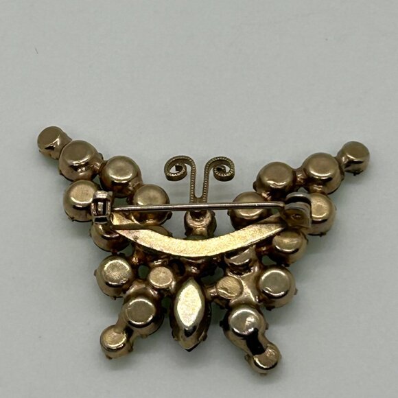 Vintage Juliana Butterfly Brooch D&E Rhinestone UV Glow 1960s Mid Century Insect - Picture 11 of 11